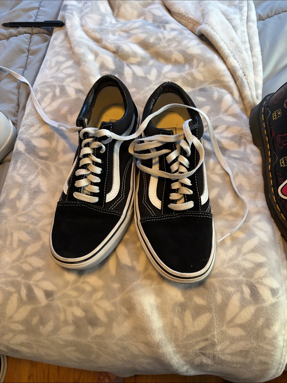 Vans Black and White Low-Top Skate Sneakers